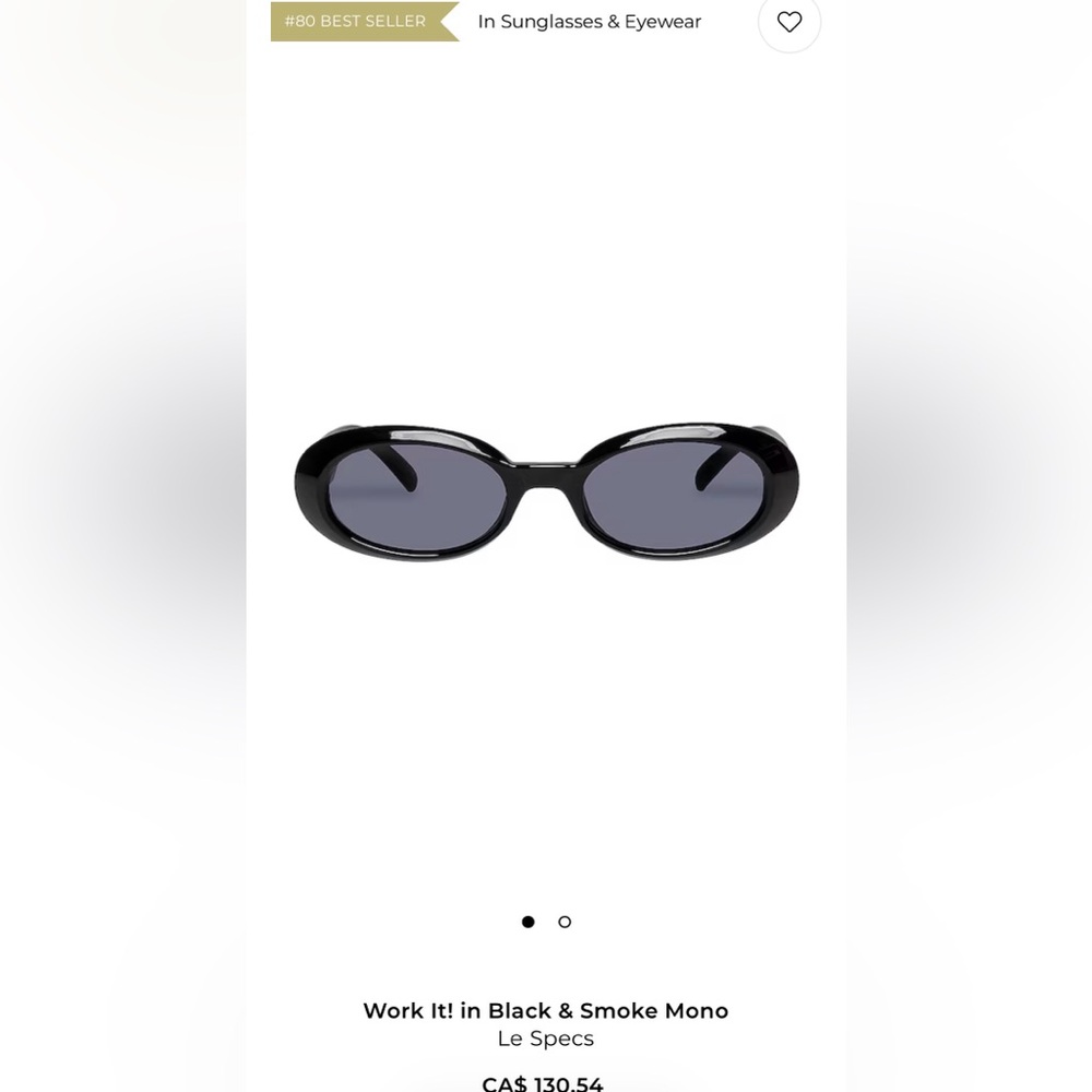 Le Specs Black Smoke Oval Sunglasses